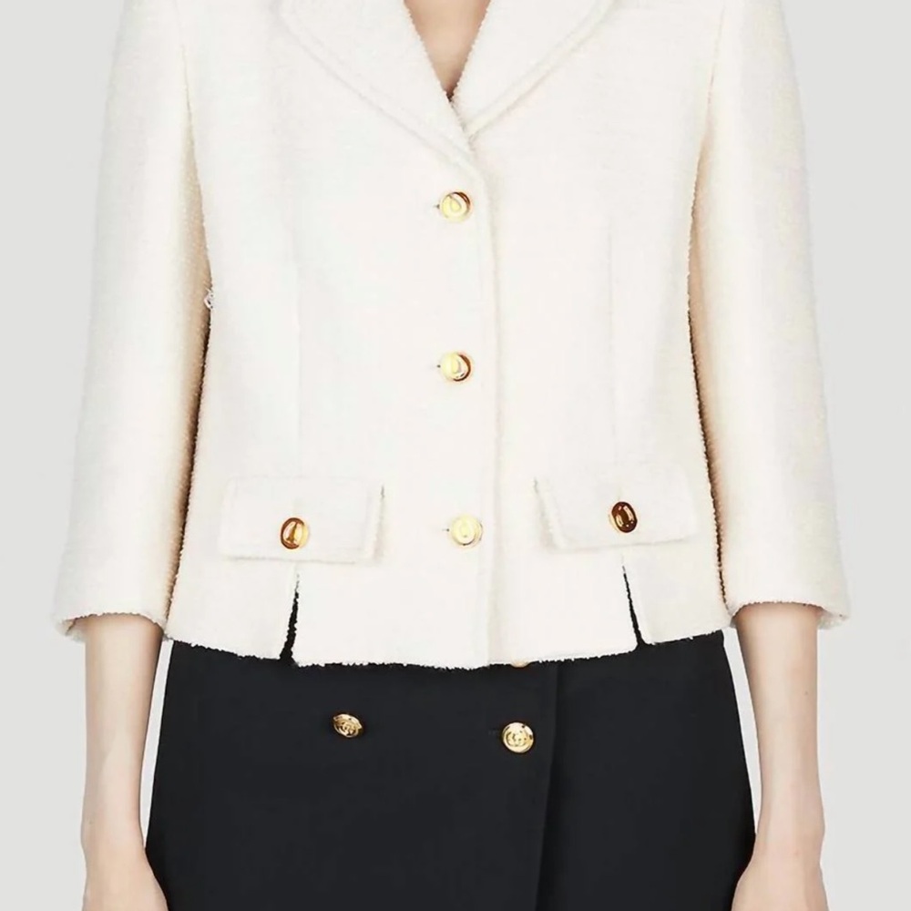 Gucci Cream Blazer with Gold Buttons
